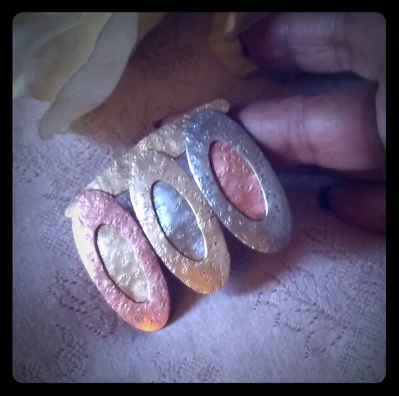 Vintage Baer Mixed Textured Metal Brooch - Picture 6 of 7